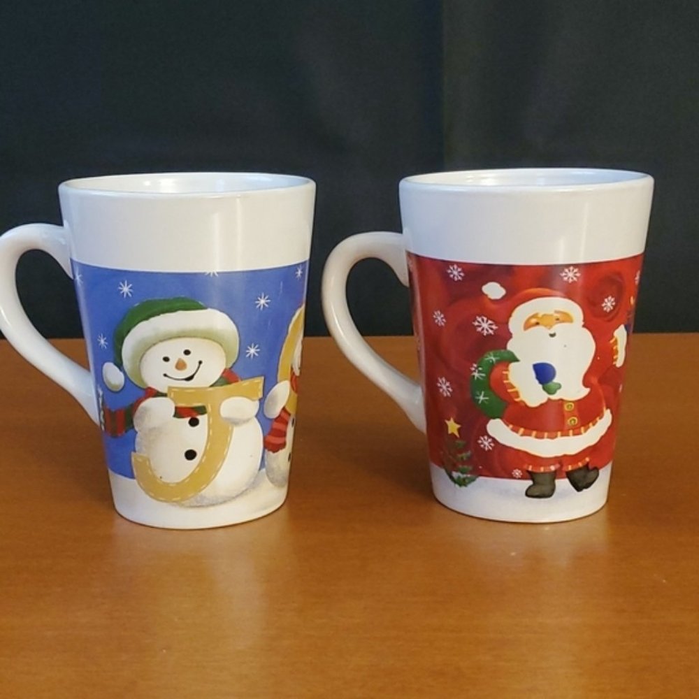 SET OF 2 SNOWMAN MUGS~